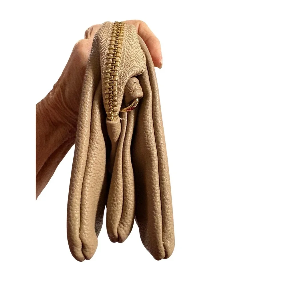 Brentano Nude Pebbled Triple Compartment Clutch Bag NEW‎